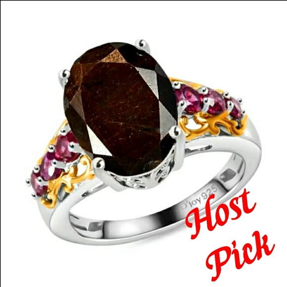 Host Pick 🌟Rare Zawadi Chocolate Sapphire and Orissa Rhodolite Garnet Ring - Picture 1 of 13